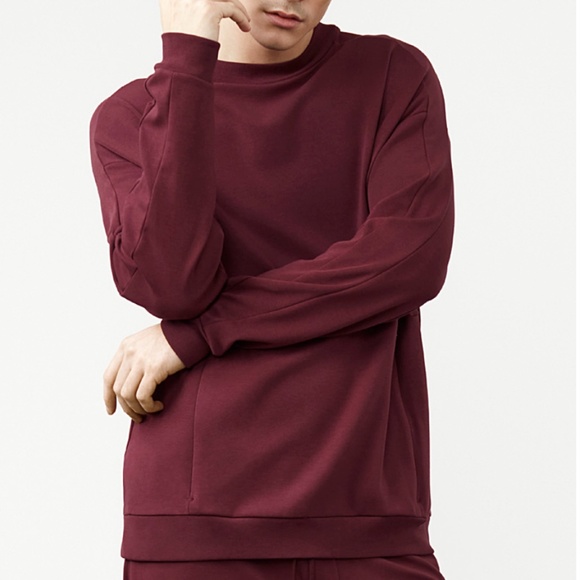 Burgundy eco-friendly minimalist loose sweatshirt NWT - Picture 1 of 10